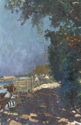 Pier Leone Ghezzi Boats along the shore oil painting image